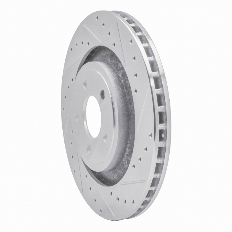 Chrysler 200 Brake Rotor (1) - Front Right - R1 Concepts - Drilled & Slotted - Silver - `08-`14
